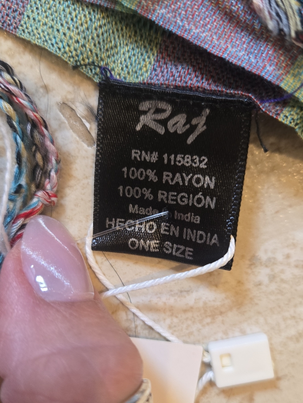 New Neiman Marcus Raj Oversized Reversible Plaid Fringed Edge Shawl/Scarf - Picture 4 of 10